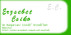 erzsebet csiko business card